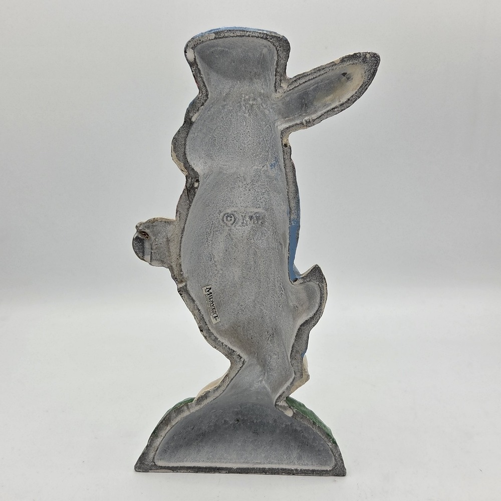 Midwest Importer Cast Iron Bunny Doorstop Alice In Wonderland White Rabbit Heavy - Picture 6 of 11